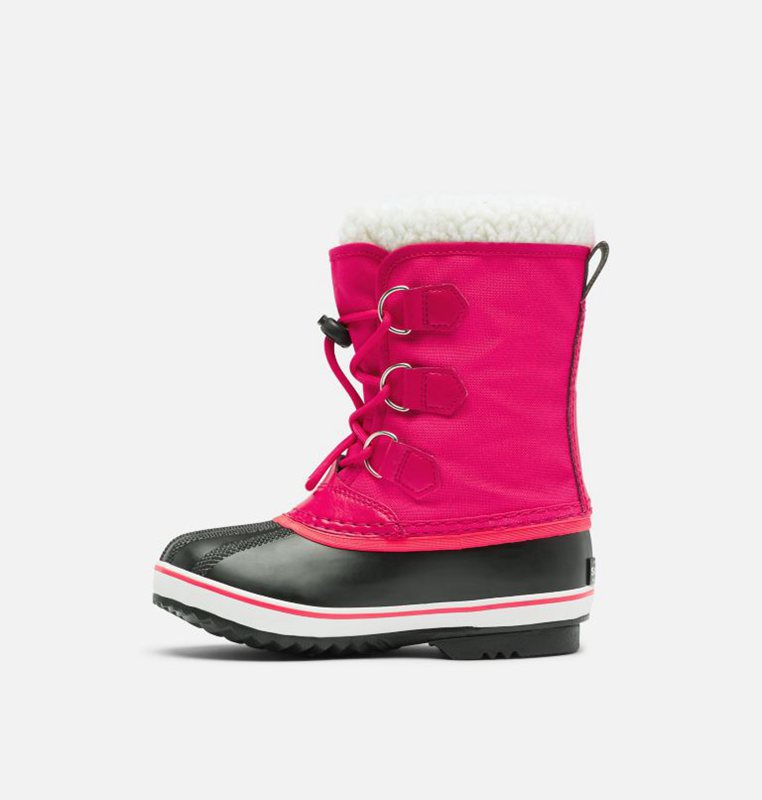 Kids Snow Boots Pink/Black - Sorel Childrens Yoot Pac™ Nylon - 473901-RHI